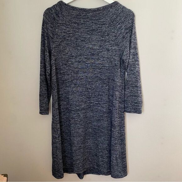 Gap Dress Long Sleeve Marled Black Gray Casual Neutral Comfy - Picture 4 of 7